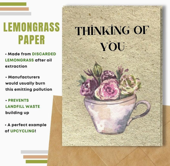 Earthbits Compostable Greeting Card - Thinking of You Teacup