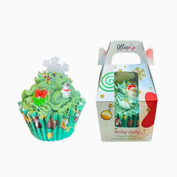 Olliepop Soap Cupcake 6.5oz - Holly Jolly