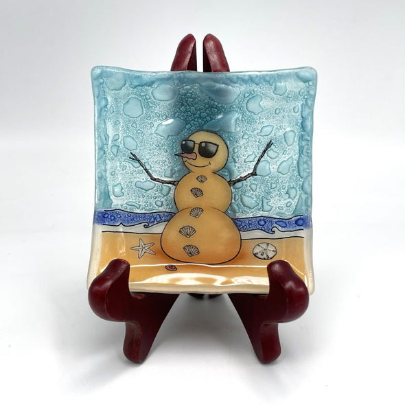 PamPeana Handmade Glass Soap Dish - Sand Man