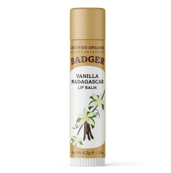 Badger Organic Lip Balm .15oz 4.2g - Vanilla Madagascar