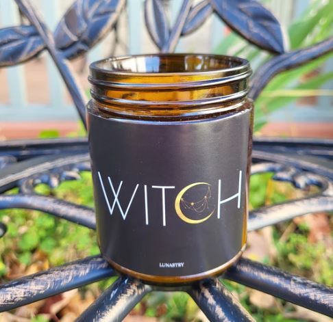 Lunastry Crystal Soy Wax Jar Candle - Witch