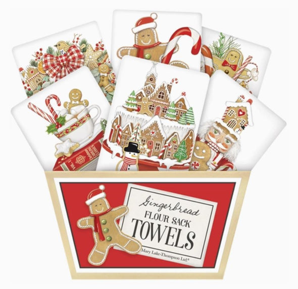 Mary Lake-Thompson Holiday Flour Sack Towels - Gingerbread