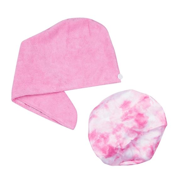 Spa Solutions Tame the Mane Shower Cap & Hair Turban Set