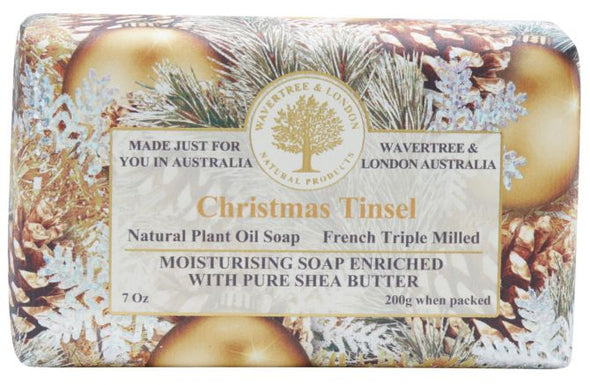 Wavertree & London Triple Milled Bar Soap 7oz 200g - Christmas Tinsel