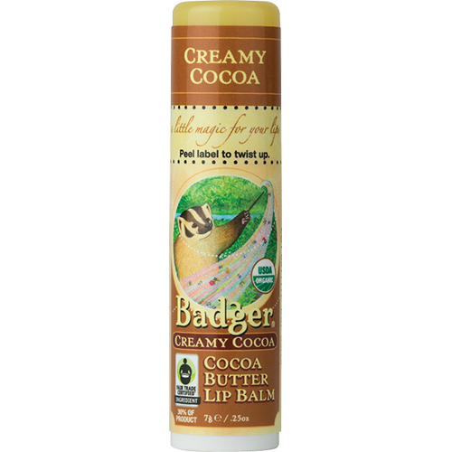 Badger Cocoa Butter Lip Balm .25oz 7g - Creamy Cocoa